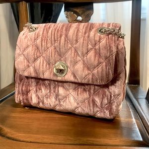 Kate Spade pink velvet handbag